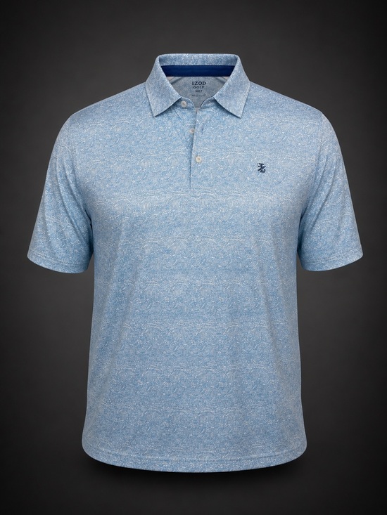Izod Other - IZOD Golf Polo Shirt 3XLT Blue Pattern Performance Stretch Short Sleeve Big Tall